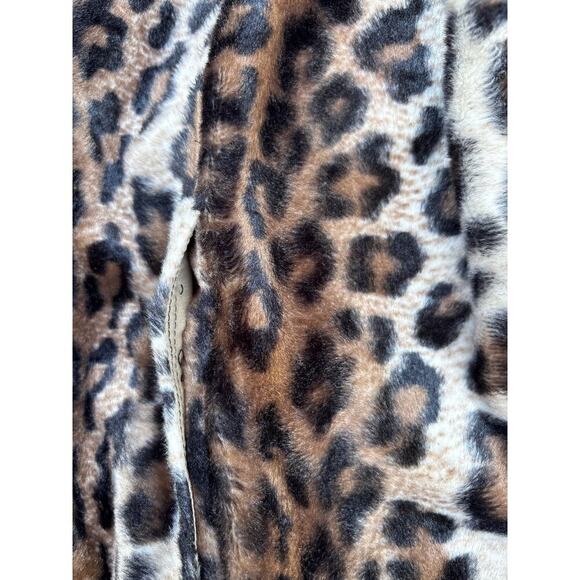 Chico’s Size 2 Leopard Print Faux Fur Coat Animal Print Jacket - Picture 2 of 5